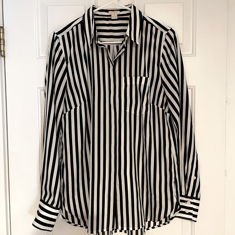 J. Crew Factory Long Sleeve Silky Shirt with Pocket